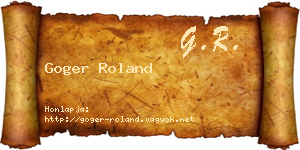 Goger Roland névjegykártya